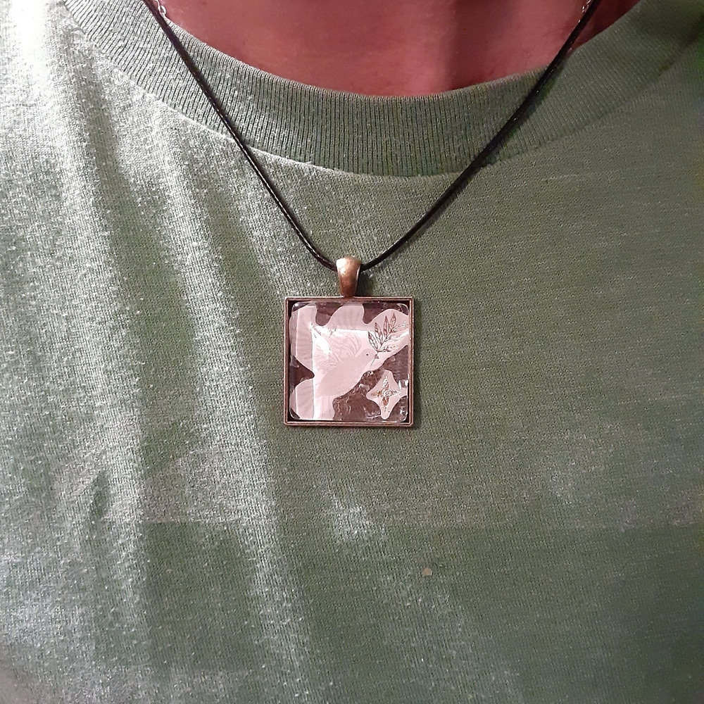 White dove necklace